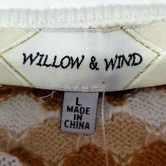 Willow & Wind Tan Neutrals Knitted Boho Beachy Festival Halter Cropped Top - Picture 6 of 8